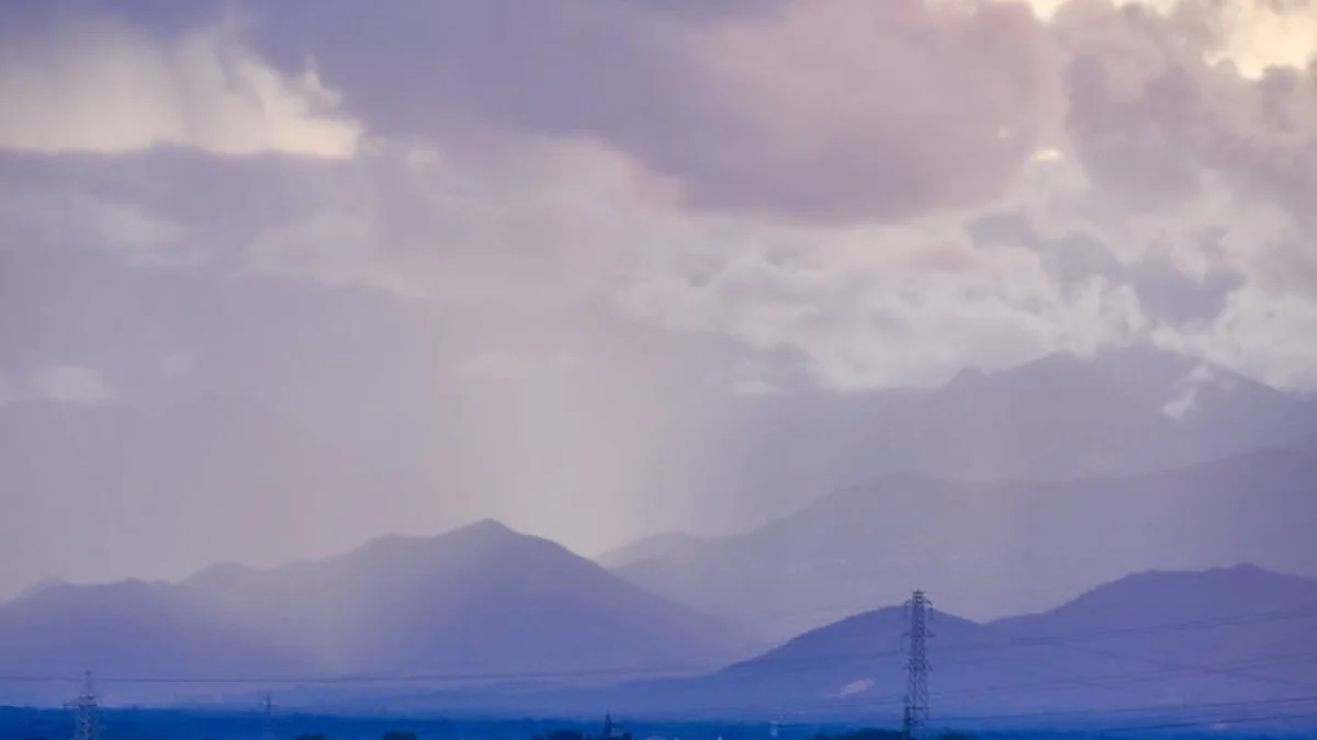 With sun and rain on average